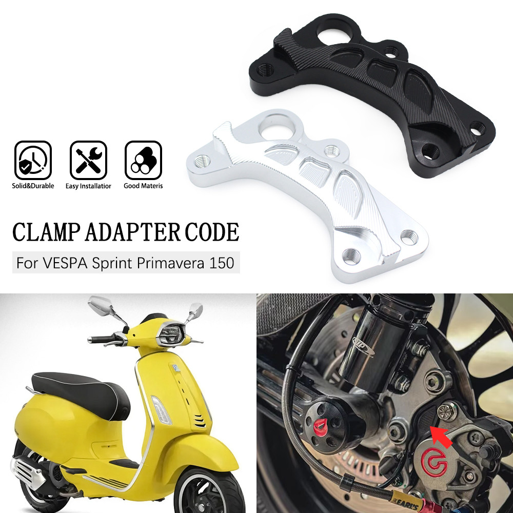 Xe Máy Phía Trước Giảm Chấn CNC Phanh Caliper Radiant Tích Hợp Hỗ Trợ Bơm Adapter Chân Đế Cho Vespa Sprint Primavera 150 Hỗ Trợ Trục Ghế Trước Chống Sốc