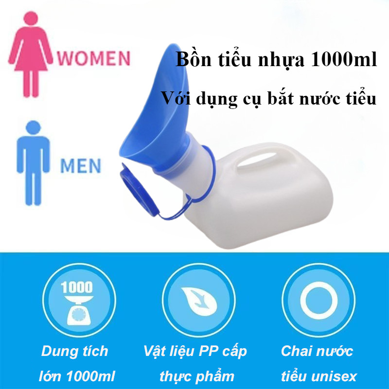 Nam/Nữ Bình Đựng Nước Tiểu Di Động ，Nhà vệ sinh ngoài trời 1000ml，Cho Cả Nam Và Nữ Đi Du Lịch/Cắm Trại/Xe Hơi
