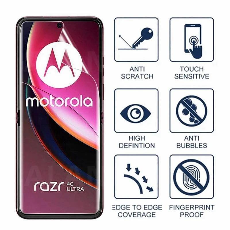 Motorola Razr40 Razr50 1-2 Cái HD Trong Suốt Mềm Hydrogel Cho Motorola Razr 40 50 Ultra 2022 2024 Plus 5G Bảo Vệ Màn Hình Chống Cháy Nổ