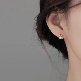 Bông tai ngọc trai bạc S925 Trang sức thời trang đơn giản Quà tặng nữ