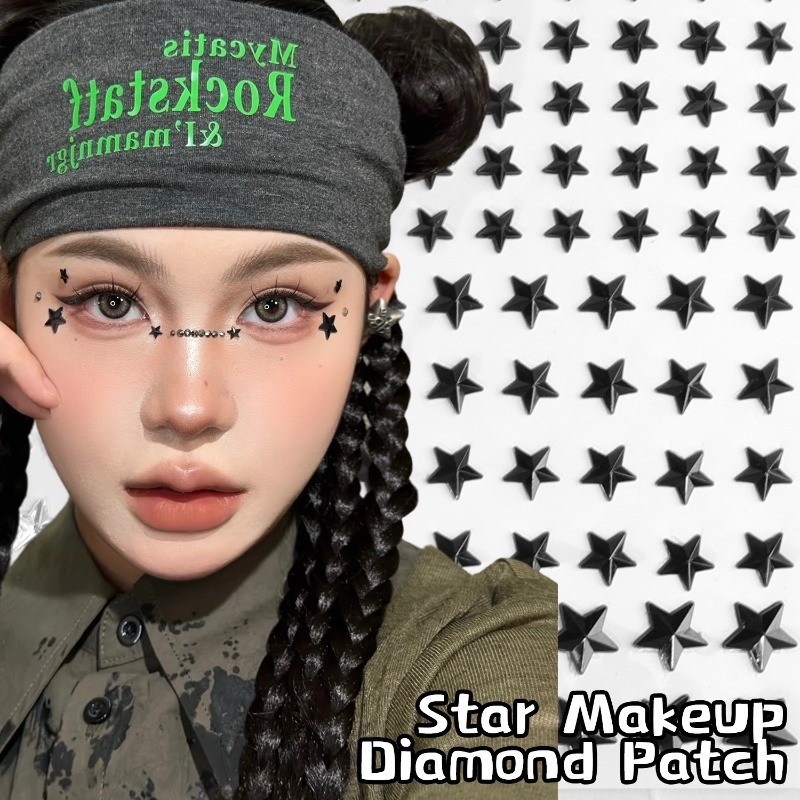 [Nổi bật] Miếng dán kim cương trang điểm Pentagram - Tiệc, Trang điểm hàng ngày Trang trí nghệ thuật DIY - Nhãn dán pha lê đầy màu sắc - Bánh ngọt kim cương giả - Đề can Cosplay - Tự dính, Chống thấm nước