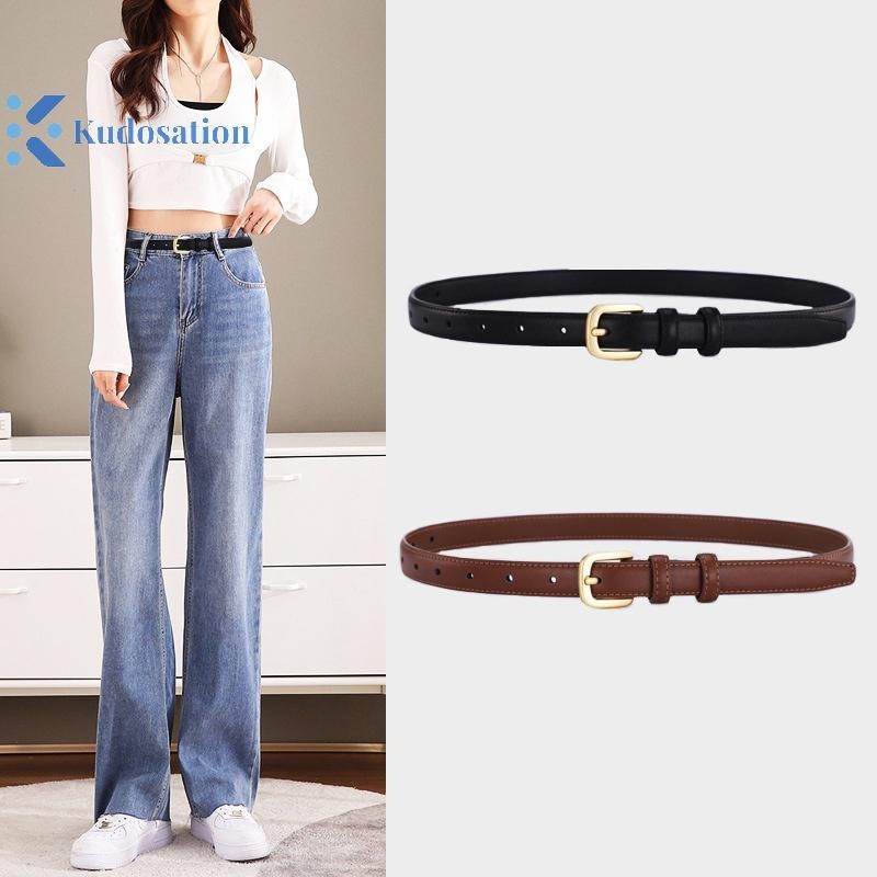 Kudosation Dây Da Cho Nữ Khóa Kim Loại Dây Thắt Lưng Nhân Quả Đơn Giản Thắt Lưng Nữ Quần Jean Quần Trang Trí Dây Thắt Lưng Quà Tặng
