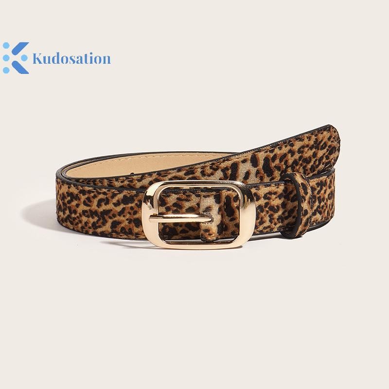 Thắt Lưng Kudosation Nữ Ins Phong Cách Đa Năng Thời Trang Trang Trang Trí Quần Jean Retro Da Báo In Thắt Lưng Mỏng