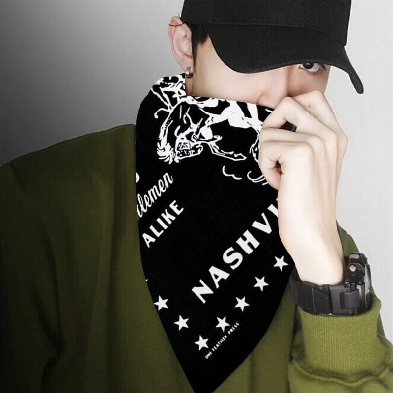 Wellb Hip Hop Khăn Tóc Quấn Chữ Hoa Văn Headwraps Đầu Tinh Tế Kerchief Đầu Khăn Khăn Đầu Hình Đạo Cụ