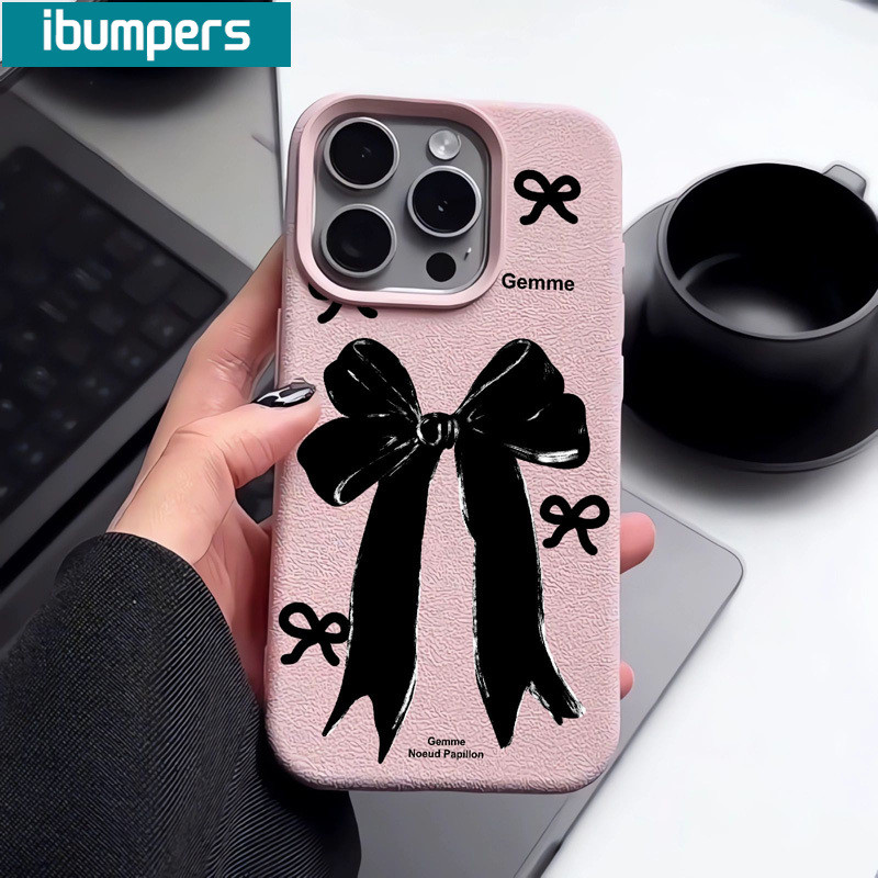 ibumpers Ốp Lưng IPhone Nơ Đẹp Đơn Giản Cho IPhone 16 15 14 12 13 11 Pro Max IP 7 8 Plus X XS XR Ốp Điện Thoại Mỏng Silicon Mềm Da Họa Tiết