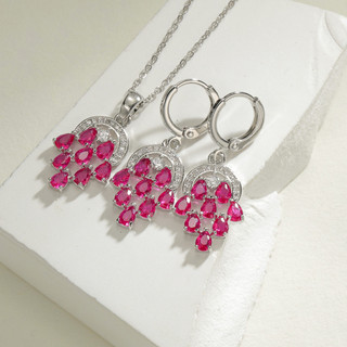 Châu Âu Mỹ ins Phong Cách Mới Ruby Nhiều Màu Sắc Kho Báu Bông Tai Nữ