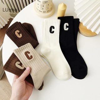 Luimo 1 Đôi Tất Ấm Áp Mùa Đông Cotton Vớ Màu Trơn Chữ Tất Vớ Nữ Hàng Dệt Kim Mùa Đông Tất SBS