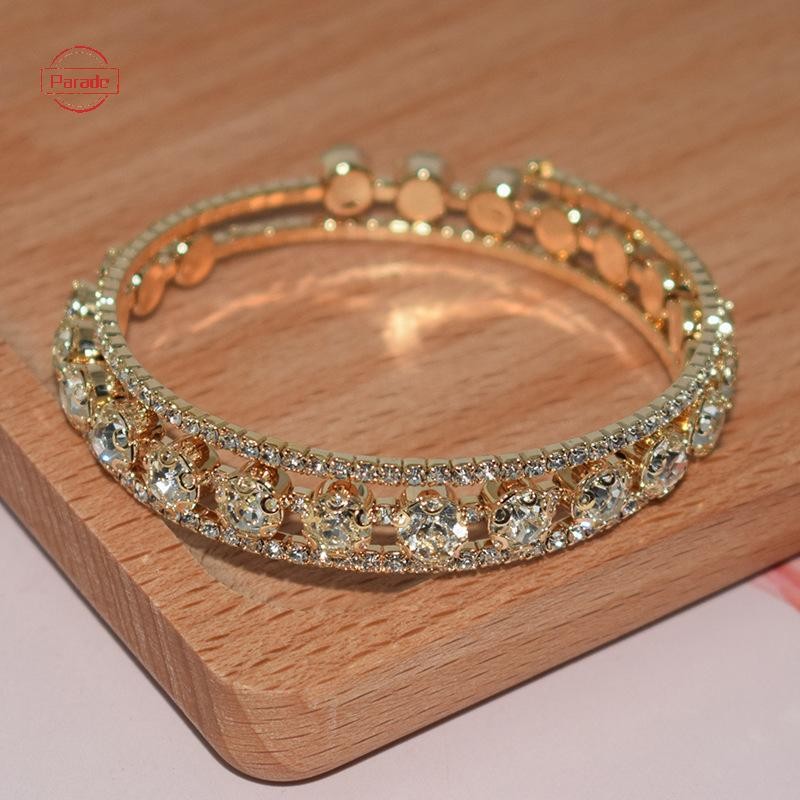 Vòng tay pha lê thời trang diễu hành dành cho nữ Vòng tay cưới Trang sức tay nhiều lớp Vòng tay đính đá cô dâu VN