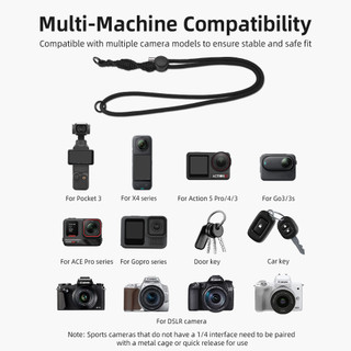 Dành cho DJI OSMO POCKET 4 / 3 / Action 5 Pro Dây đeo máy ảnh thể thao Insta360 X4 Dây đeo chéo chống mất Phụ kiện máy ảnh