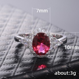 Nhẫn Ruby Bạc S925 Trang Sức Thời Trang Đơn Giản Quà Tặng Nữ 5
