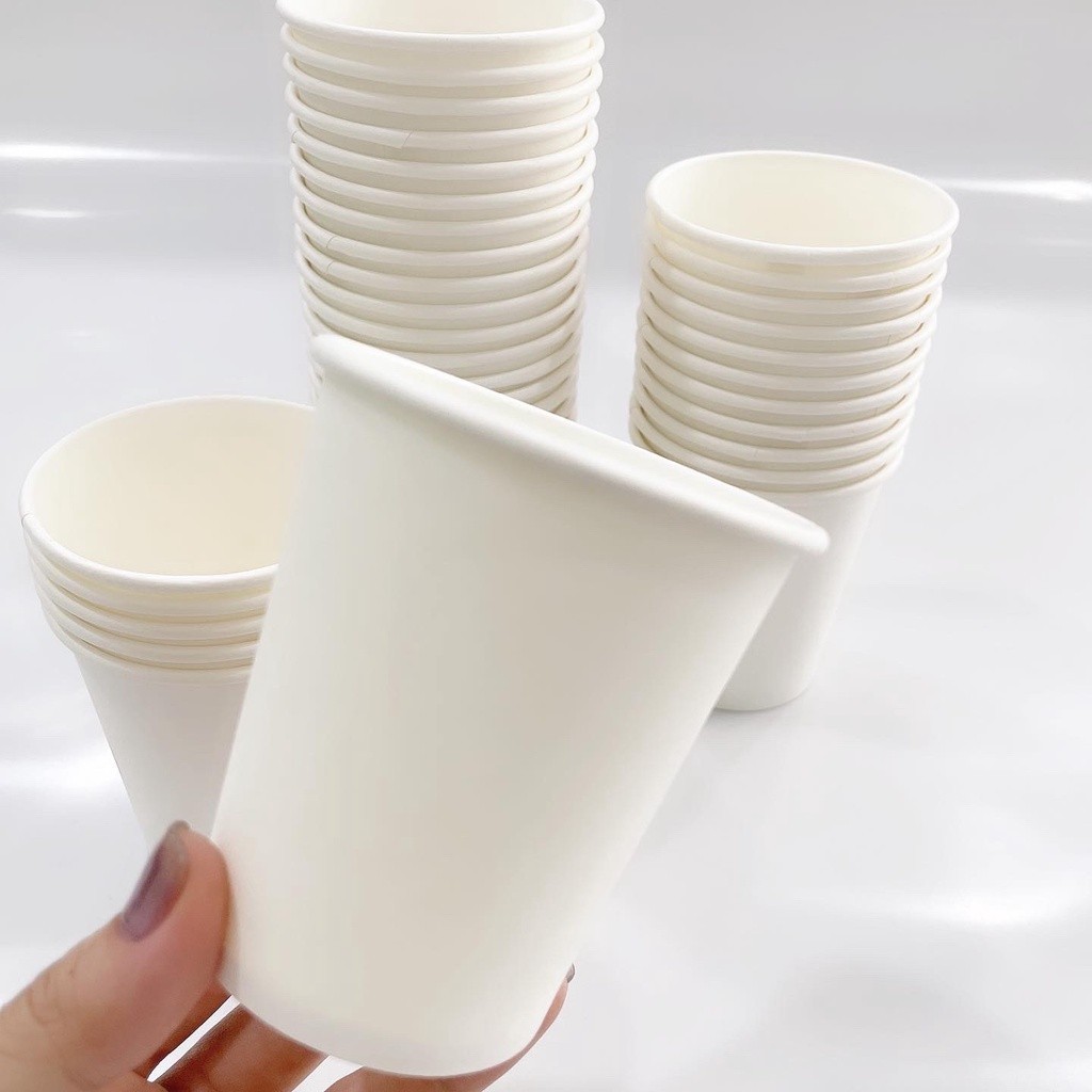 Sét 50 Cốc Giấy Dùng 1 Lần, Ly Giấy Uống Nước Dùng Một Lần Thân Thiện Mội Trường Dễ Tái Chế Đồ Nhà Bếp
