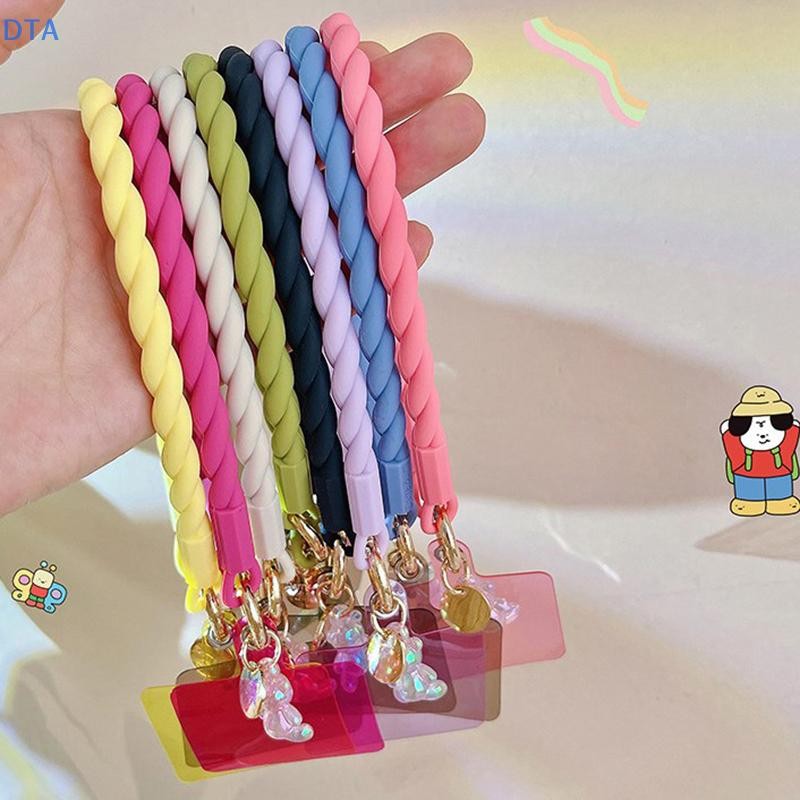 [Dta] Dây đeo điện thoại hình gấu phát sáng dễ thương Dây buộc thể thao dễ thương Dây đeo điện thoại di động dài thời trang Mặt dây chuyền cho điện thoại Dây đeo silicon PO
