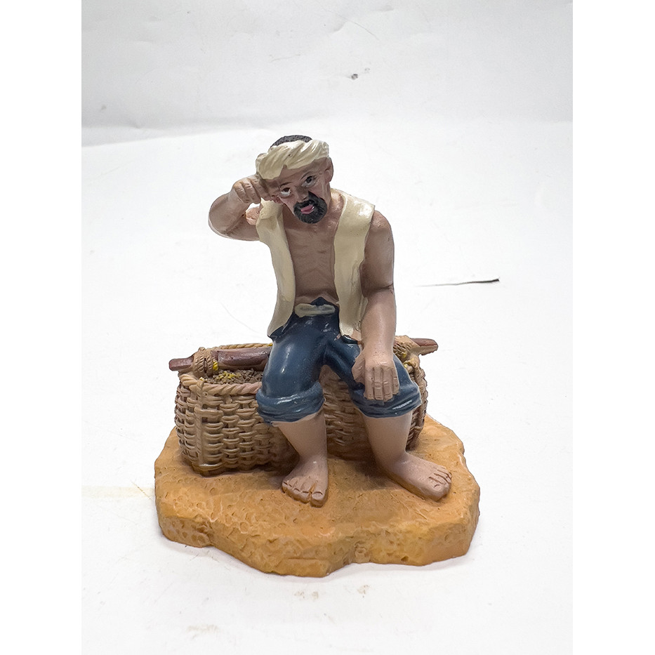 Ông Lão Gánh Củi Trang Trí Tiểu Cảnh, Non Bộ, Bể Cá Cảnh (7x6x8cm)