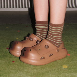 XIXITIAO Giày Sandal Nam Nữ Vui Nhộn Mùa Hè 2025 Phong Cách Mới EVA Đế Mềm Cá Tính Kapibara Cha Mẹ-Con Đi Biển Lỗ Giày