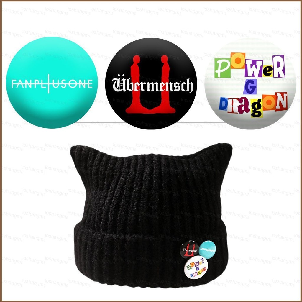 HK1 G-DRAGON Ubermensch mũ huy hiệu Too Bad FANSPLUSONE POWER trâm cài GD hàng 58mm KH1