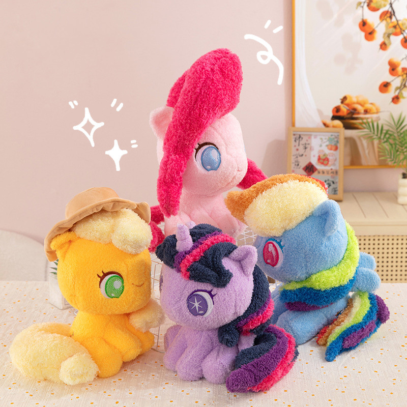 PS1 Q phiên bản My Little Pony Sang Trọng Búp Bê Cho Bé Gái Chạng vạng Lấp Lánh Cầu Vồng Dash Pinkie Pie Đồ Chơi Nhồi Bông SP1