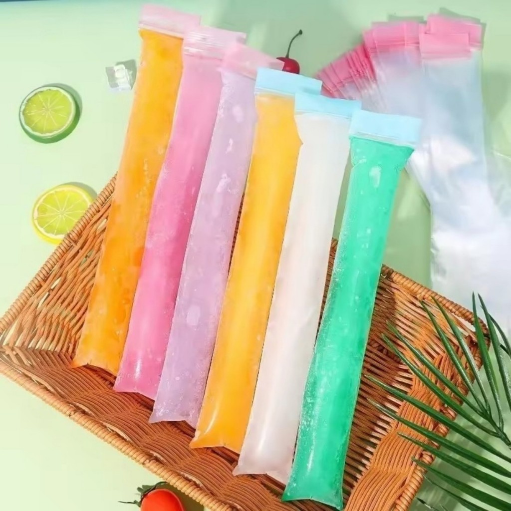[Trang chủ] Túi làm kem có thể tái sử dụng có cạnh gia cố đôi, Hộp đựng tủ đông chất liệu PE an toàn thực phẩm Gói 50 chiếc