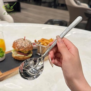 [ELOY] Thìa inox cán dài chống gỉ sáng bóng, muỗng inox ăn súp đầu tròn thiết kế sang trọng hiện đại VN
