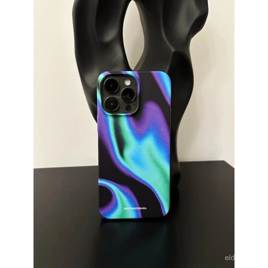 Ốp điện thoại Aurora Purple QYJS tương thích với iPhone 11 13 14 15 16 Pro Max 12 PRO X XS XR XS MAX 14 15 16 PLUS, vỏ cứng, phim bảo vệ cao cấp, chống sốc TAVD
