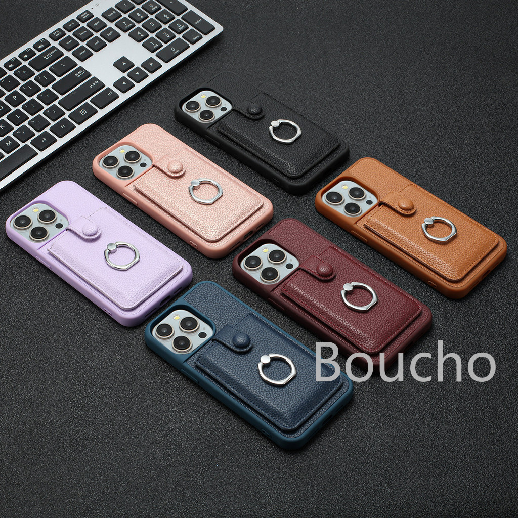 Dành Cho Samsung Galaxy A16 A36 A56 A15 A25 A35 A55 A14 A24 A34 A54 A13 A53 S25 Edge Plus Ultra 4G 5G Ví Da PU Vỏ Điện Thoại Chống Sốc Có Nhẫn Đựng Chân Đế