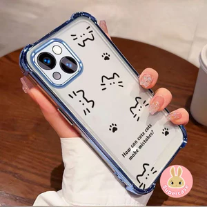 Ốp Điện Thoại Mèo Đường Dễ Thương Cho Samsung Galaxy A37 A27 A07 M17e S26 Plus Ultra edge S26 + SamsungA37 4G 5G Vỏ Paw Mạ Khung Ốp Lưng Mềm