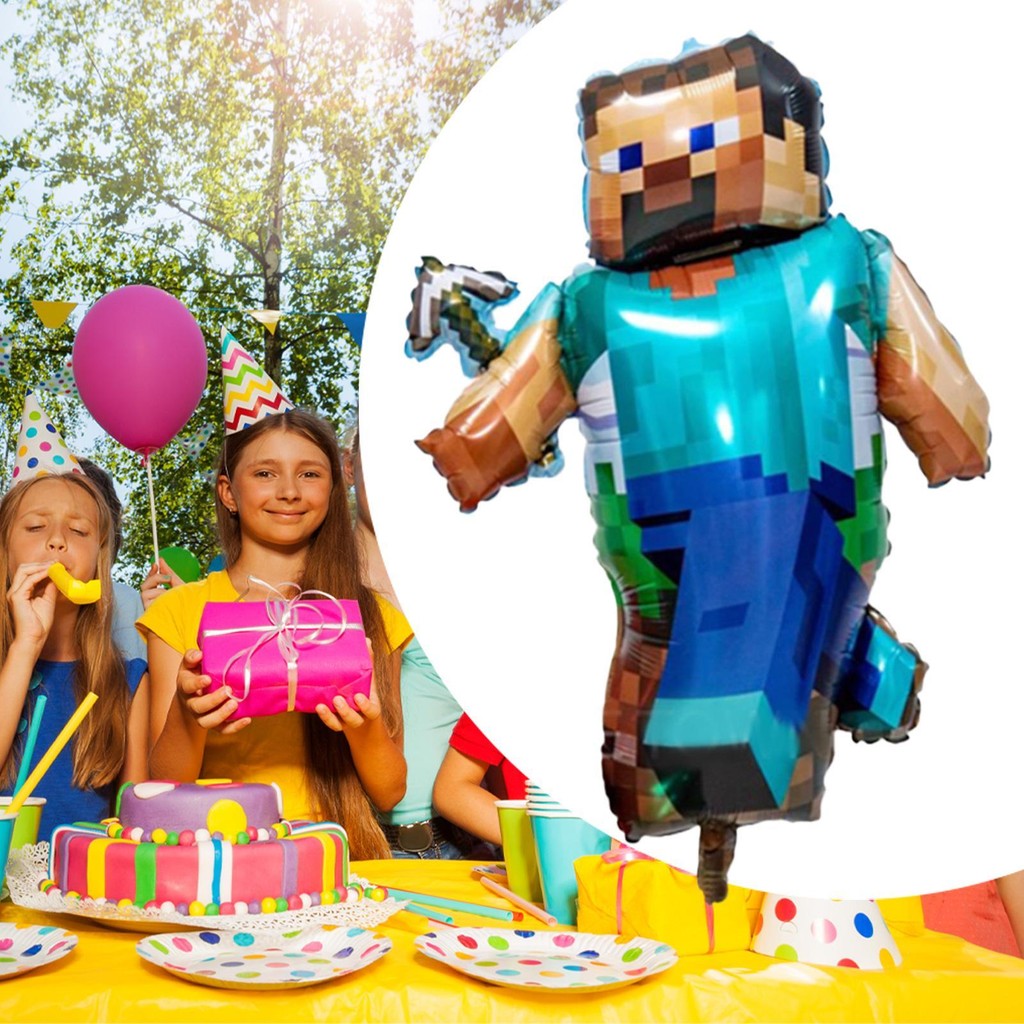 Bóng bay bằng lá Minecraft Hình dạng đặc biệt Bóng bay sinh nhật Đạo cụ cho trò chơi Đồ dùng trang trí dự tiệc theo chủ đề greiwe2vn