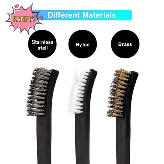 Pnpia 3 / 4 / 7 Bộ Bàn Chải Dây Đôi Bằng Thép Kim Loại Đồng Nylon Làm Sạch Xe Đánh Bóng Rỉ Bàn Chải Làm Sạch Bàn Chải Boutique Cửa Sổ Dụng Cụ Vệ Sinh