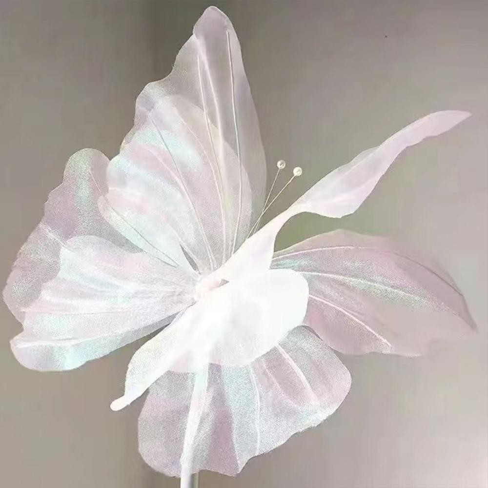 Hoa bướm nhân tạo NATURALHM, Hoa nhân tạo Bướm lớn 50cm, Lụa đầy màu sắc Nhánh bướm khổng lồ hình đám cưới