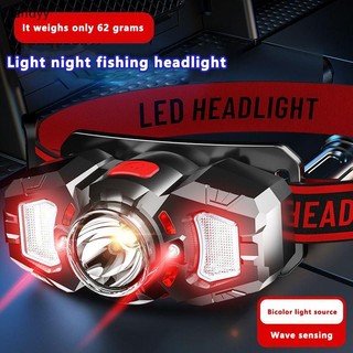 Đèn pha LED ngoài trời NDY Cảm biến thông minh Nguồn sáng kép Mũ đèn câu cá 10-15h N