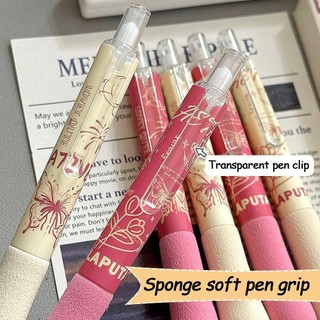 RISEDOT 4 Bút Gel, Bút mực đen 0,5mm khô nhanh, Loại ép ST di động Bút chữ ký màu đen Trường học / Văn phòng