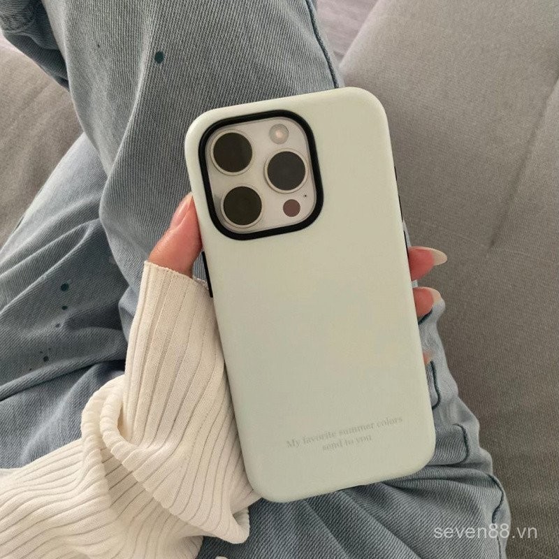Ốp điện thoại dùng cho iPhone Hàn Quốc ins16/15/14promax Ốp cứng 2 trong 1 13Pro/12mini/11 xsmax/xr thích hợp 7/8Plus