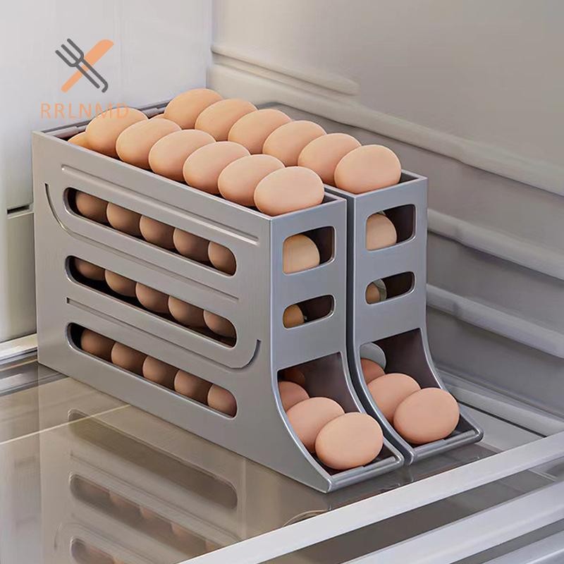 Rrlnmd Hộ Gia Đình Tự Động Lăn Trứng Hộp Bảo Quản Nhà Bếp Tủ Lạnh Cửa Bên Bảo Quản Trứng Giá 30 Hộp Trứng MỚI