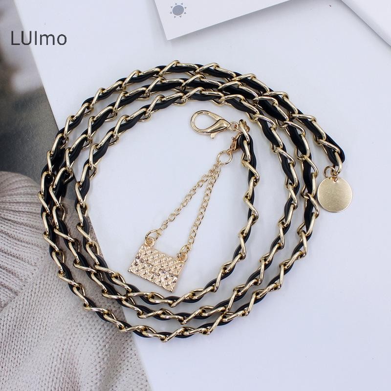 Luimo Punk Hợp Kim Thắt Lưng Cho Nữ Trang Trí Đầm Eo Dài sel Có Thể Điều Chỉnh Móc Kim Loại Dây Xích Thắt Lưng Khóa SBS Phụ Kiện