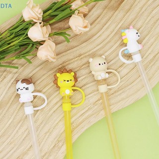 DTA Silicone Niêm Phong Ống Hút Cắm Có Thể Tái Sử Dụng Uống Bụi Hoạt Hình Phích Cắm Đầu Bao Phù Hợp Với Nhà Bếp Cốc DIY Phụ Kiện Bán Buôn PO