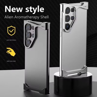 [Jlk] Ốp điện thoại hương liệu chống sốc kim loại không đều cho Samsung Galaxy S23 S24 S25 Ultra Plus Vỏ chống sốc làm mát bằng nhôm