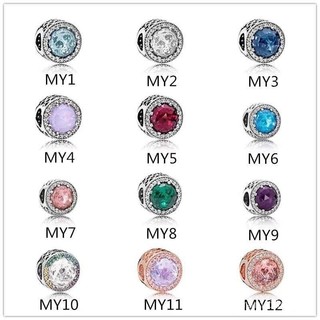 Hàng giao ngay mặt dây chuyền hạt pha lê bạc S925 hoa oải hương tím đỏ xanh quà tặng sinh nhật cho nữ p825