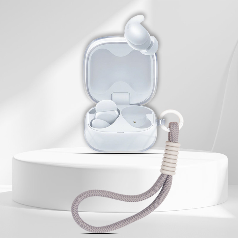 Dành Cho Sony LinkBuds Fit WF-LS900N Vỏ Tai Nghe Trong Suốt Transpent Vỏ Bảo Vệ Tai Nghe TPU Mềm Tay Có Nhẫn