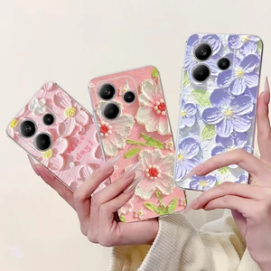 Dành Cho Xiaomi Redmi Note 14 Ốp điện thoại Hoa Thời Trang Bướm Silicon Mềm TPU Ốp điện thoại Cho Redmi Note 14 Ấn Độ 4G Coque