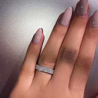 S925 Bạc Zircon Dòng Nhẫn Đơn Giản Trang Sức Thời Trang Nữ Quà Tặng 5