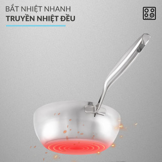 Chảo inox nguyên khối Haatz CIC6960, sâu lòng chống dính tự nhiên dùng cho mọi loại bếp
