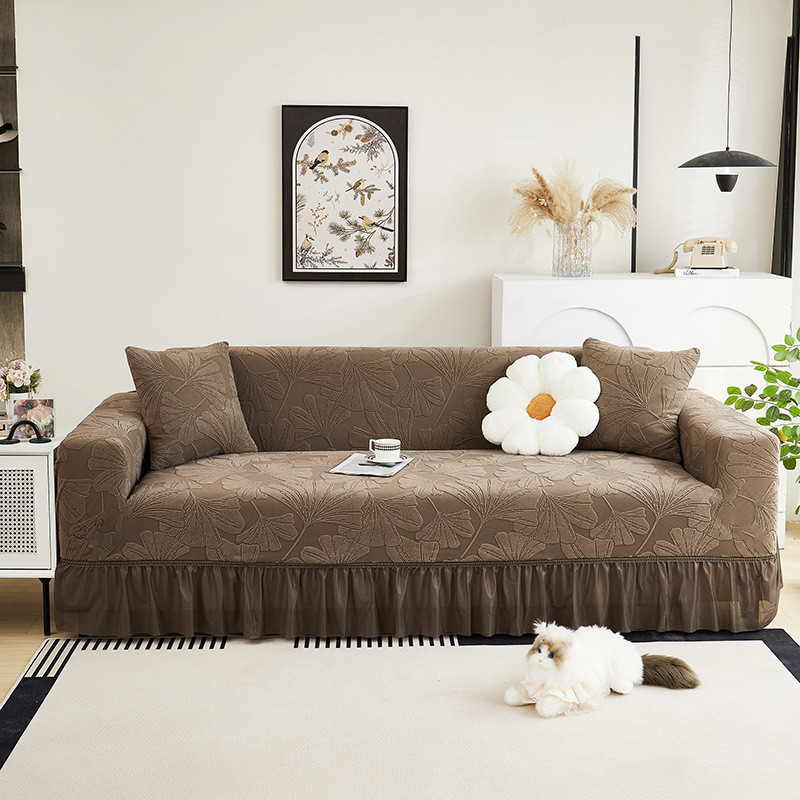 In Hình Sofa Bọc Ghế Co Giãn Có Họa Tiết Trượt Có Váy Góc Co Giãn Ghế Sofa Có Váy