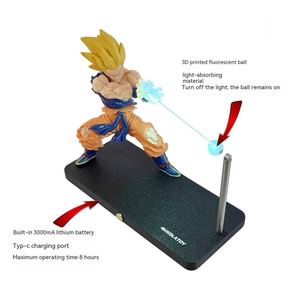 Dragon Ball Goku Kamehameha Đèn Ngủ LED Anime Trang Trí Sưu Tập Quà Tặng Cho Người Hâm Mộ