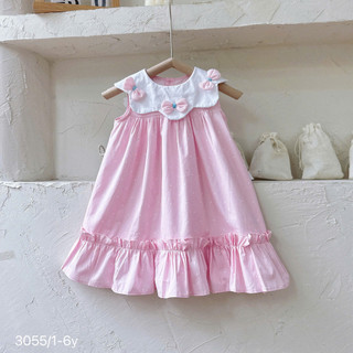 [8-26kg]  Váy Bé Gái Cổ Hoa Đính Nơ Đuôi Cá Xinh Yêu Cho Bé Mặc Đi Học, Đi Chơi,....
