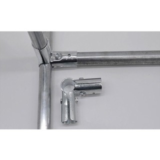 BRIGHTF66 1 Đầu nối ống, Khớp nối ống tròn mạ kẽm bằng thép Carbon, Giá đỡ thanh 20 / 25 / 32mm Màn hình hiển thị quần áo