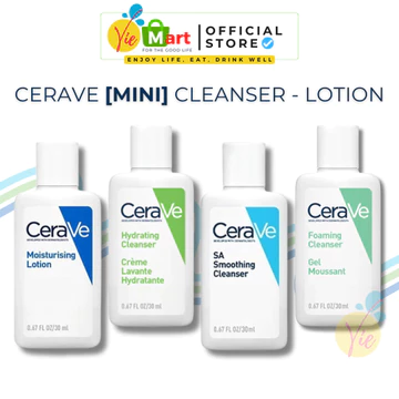[COMBO TIẾT KIỆM] Sữa Rửa Mặt CeraVe Gel Moussant Facial Cleanser Cho Da Nhạy Cảm & Da Khô 30mL