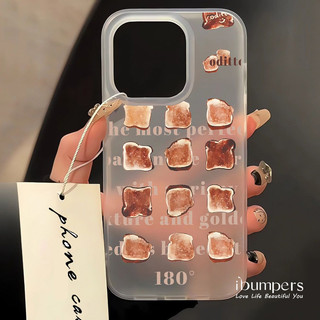 ibumpers Ốp Điện Thoại iPhone INS Họa Tiết Bánh Mì Dễ Thương Ốp Lưng Trong Suốt Nhám Mờ Chống Bẩn Chống Sốc Cho IPhone 16 15 14 12 13 11 Pro Max IP 7 8 Plus X XS XR