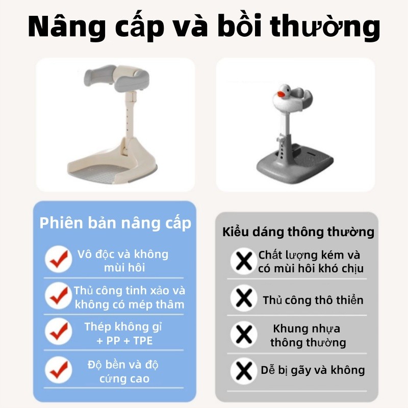 Ghế Tắm Đứng Cao Cấp chống trượt 6in1, Điều Chỉnh Độ Cao, Đa Năng Tắm Gội, Cho Bé, tắm gội, thay bỉm, tập đứng
