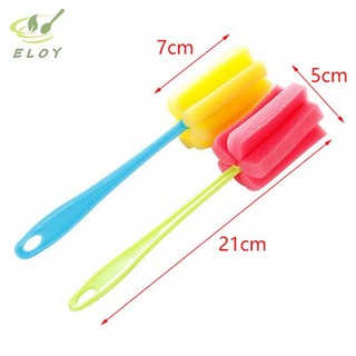 [ELOY] Tay cầm dài Bàn chải bình sữa cho bé Bàn chải bọt biển mềm Chai nước Cốc thủy tinh Dụng cụ làm sạch nhà bếp Dụng cụ đặc biệt VN