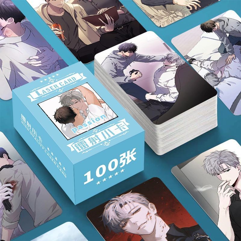 Bộ thẻ Passion Hàn Quốc BL Manhwa LOMO | 100 Thẻ ảnh Mini ba chiều | Bộ sưu tập quạt không từ chối
