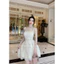 Váy Dự Tiệc 2 Dây Ren Đính Đá Gấuuu Lượn Phối Nơ 2 Lớp có Đệm Ngực Chuẩn Váy Thiết Kế HT BYJOLIE